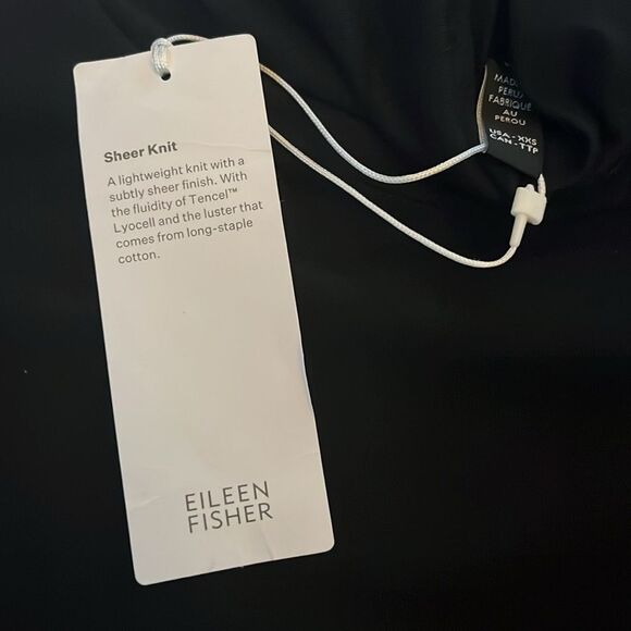 Eileen Fisher Sheer Knit Turtleneck Top in Black Size XXS - Picture 4 of 4